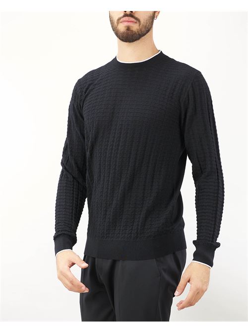 Maglia jacquard in pura lana, seta e cashmere Paolo Pecora PAOLO PECORA | Maglia | A070F0089000